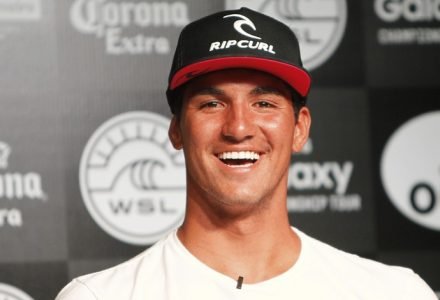 Gabriel Medina durante a entrevista coletiva no Rio