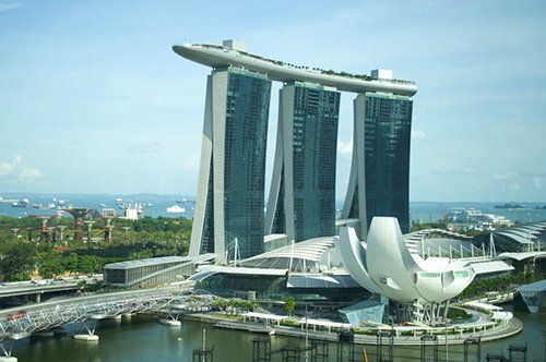 Cruzeiro passando por cartões postais do Oriente Médio, India e Sudeste Asiático